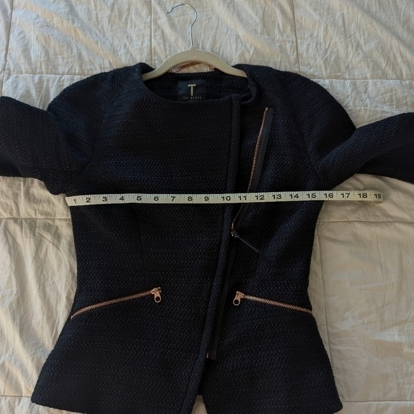Ted Baker Ayeleen Textured Jacket Navy Tweed - Picture 10 of 12